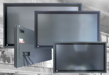 FlatMan® Grossbild Multitouch-Panel-PCs zur Mitarbeiterinformation- als ANDON Anzeige oder mit Multitouch im ShopFloor als interaktives Whiteboard